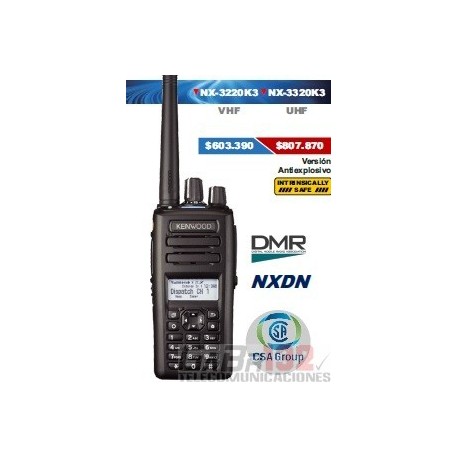 Portátil Kenwood NX-3220K3 VHF / Digital DMR