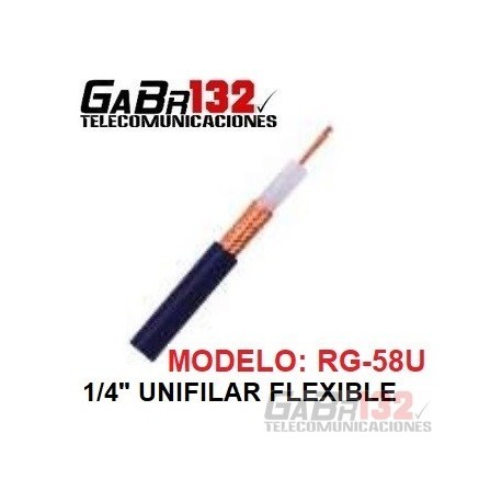 RG58U Cable Coaxial 1/4" Unifilar